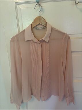 Zara Basic Blouse — Light Blush